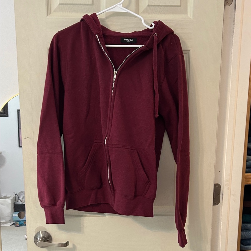 RSQ Burgundy Fleece Hoodie